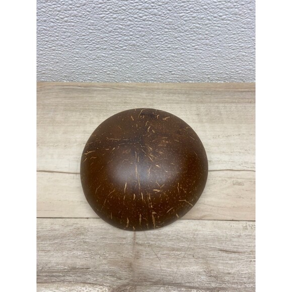 Coconut Shell Bowl Silver And Black Splash Hand Made And Painted - Picture 3 of 5